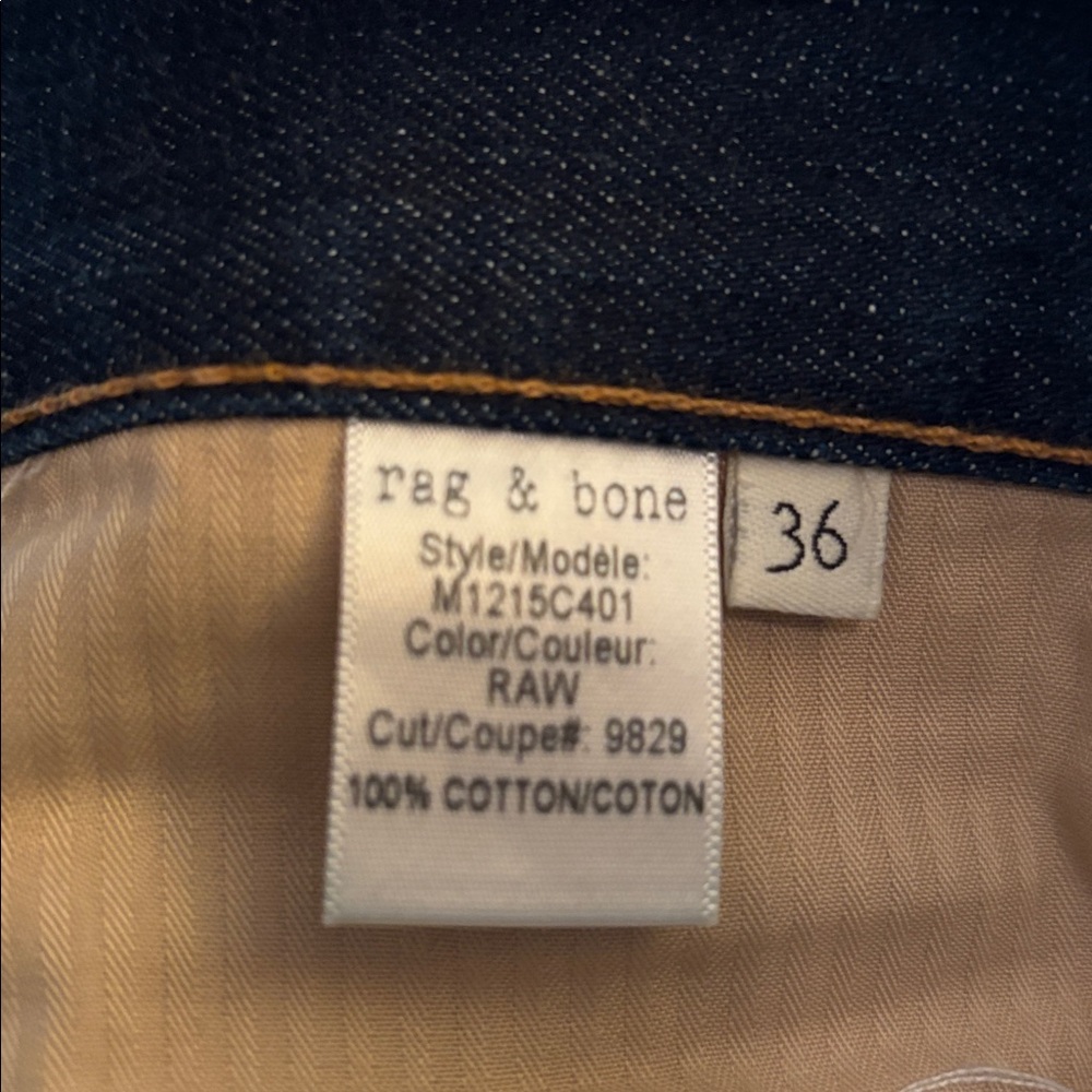 Rag & Bone Slim Straight Leg Fit 3 RAW - Picture 8 of 14